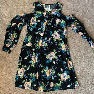 Xhilarations Cold Shoulder Black dress